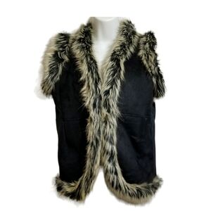 Faux Fur Trim Black Fairweather Small Vest
